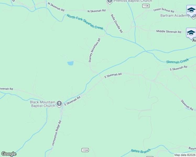 map of restaurants, bars, coffee shops, grocery stores, and more near 1109 S Skeenah Rd in Franklin