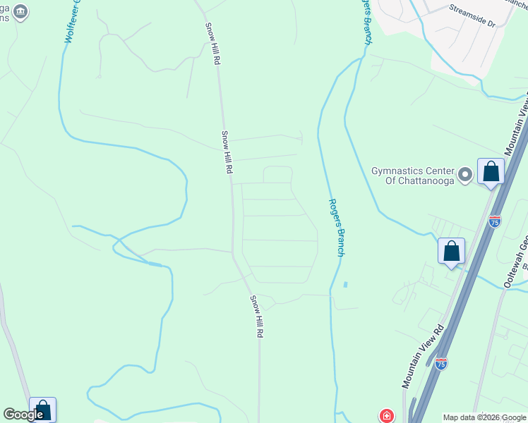 map of restaurants, bars, coffee shops, grocery stores, and more near 6529 State Route 2207 in Ooltewah