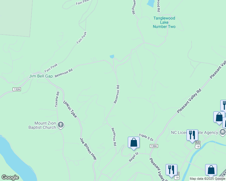 map of restaurants, bars, coffee shops, grocery stores, and more near 851 State Road 1365 in Murphy