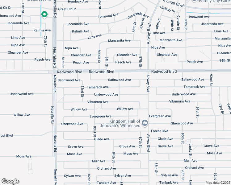 map of restaurants, bars, coffee shops, grocery stores, and more near 8485 Underwood Avenue in California City
