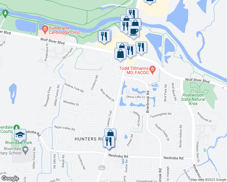 map of restaurants, bars, coffee shops, grocery stores, and more near 1485 Brush Creek Cove in Germantown