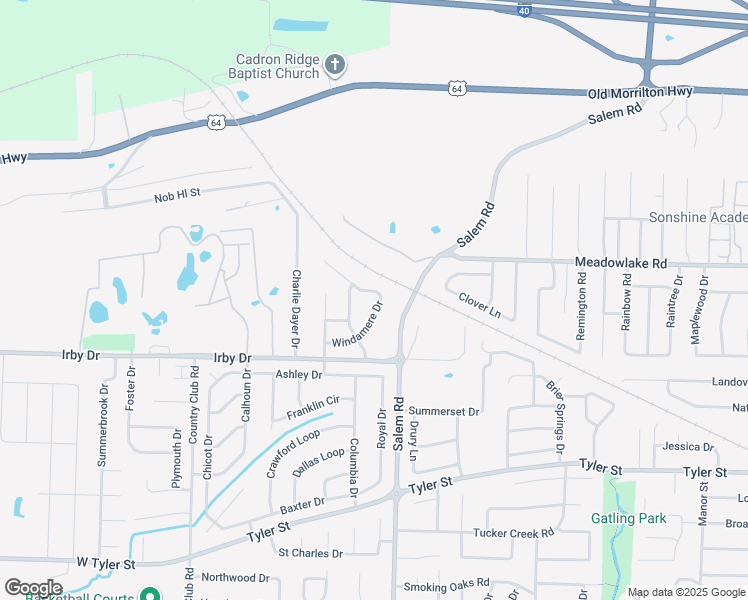 map of restaurants, bars, coffee shops, grocery stores, and more near 2905 Billy Jack Drive in Conway