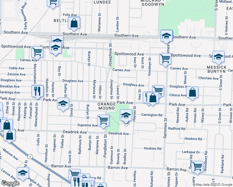map of restaurants, bars, coffee shops, grocery stores, and more near 839 Laurel Street in Memphis