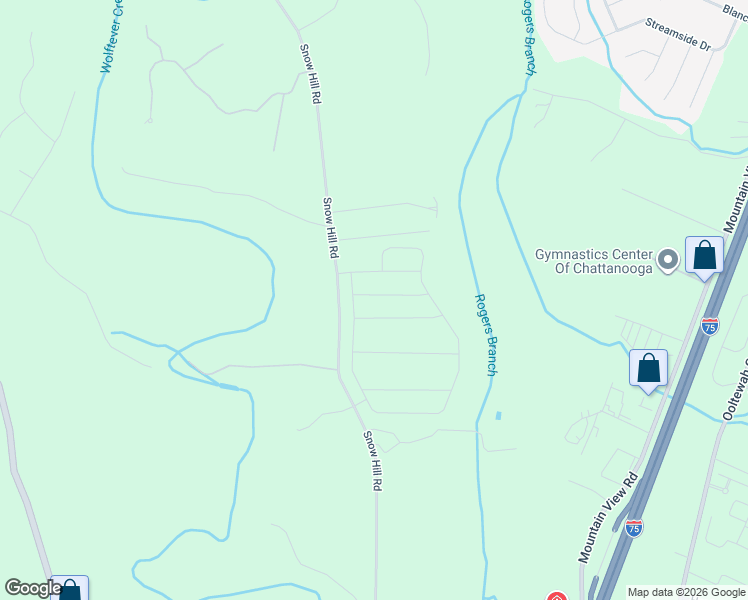 map of restaurants, bars, coffee shops, grocery stores, and more near 6529 State Route 2207 in Ooltewah