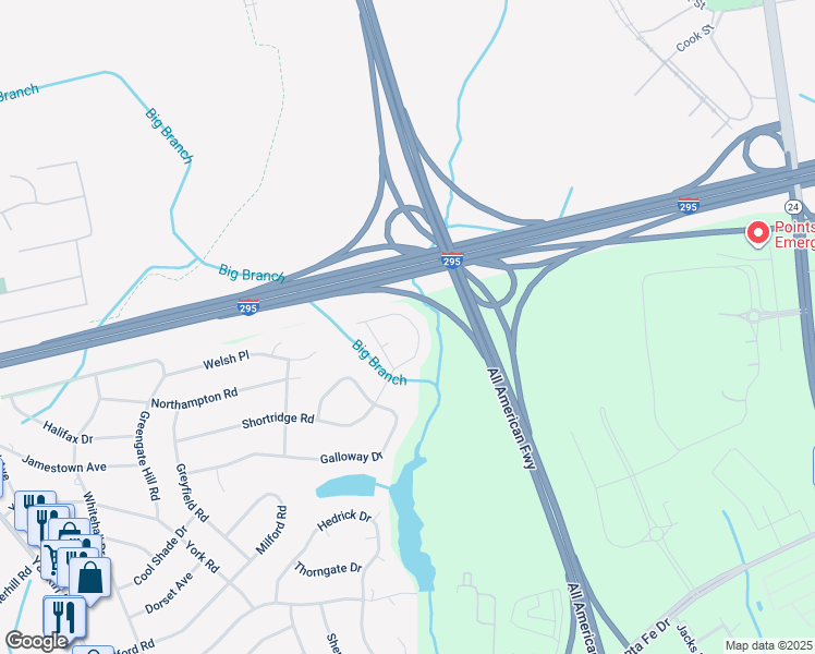 map of restaurants, bars, coffee shops, grocery stores, and more near 845 Shortridge Road in Fayetteville