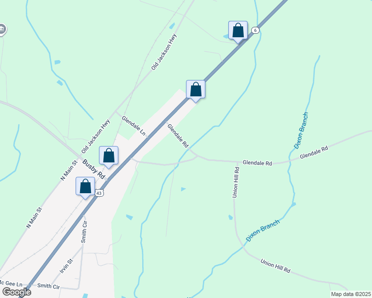 map of restaurants, bars, coffee shops, grocery stores, and more near 19 Glendale Road in Loretto