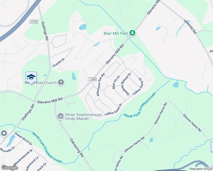 map of restaurants, bars, coffee shops, grocery stores, and more near 1108 Tranquil Falls Lane in Stallings