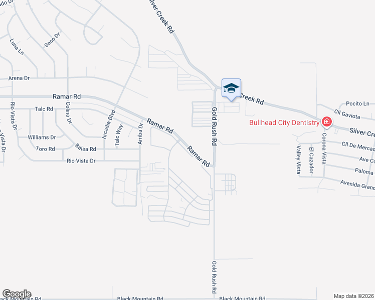 map of restaurants, bars, coffee shops, grocery stores, and more near 631 Saipan Circle in Bullhead City