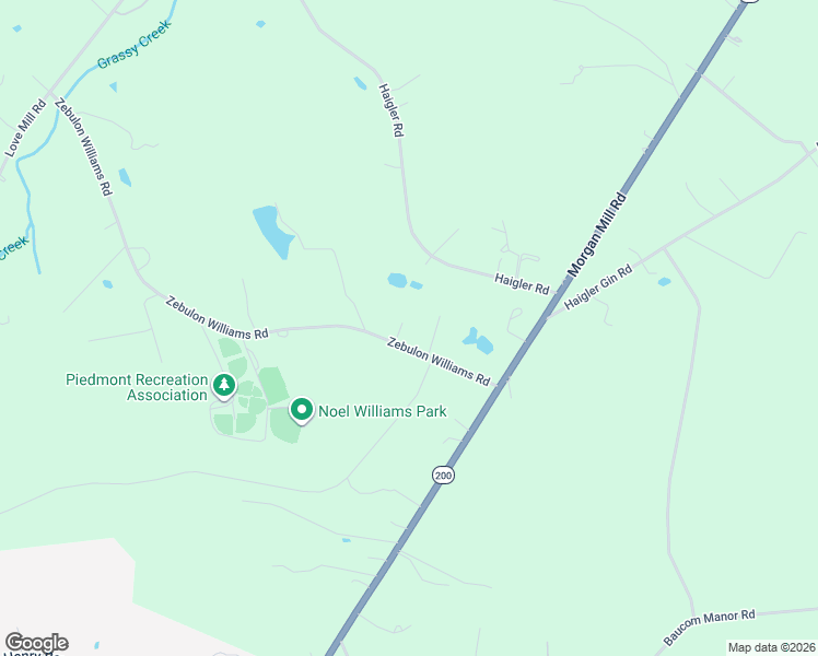 map of restaurants, bars, coffee shops, grocery stores, and more near 3719 Zebulon Williams Road in Monroe