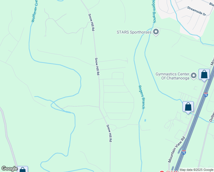 map of restaurants, bars, coffee shops, grocery stores, and more near 6529 State Route 2207 in Ooltewah