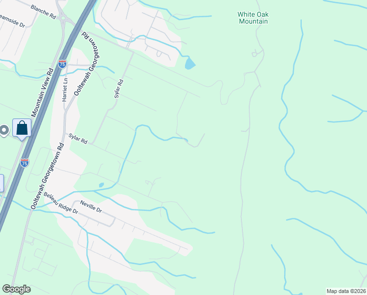 map of restaurants, bars, coffee shops, grocery stores, and more near 7035 Forest Spring Lane in Ooltewah
