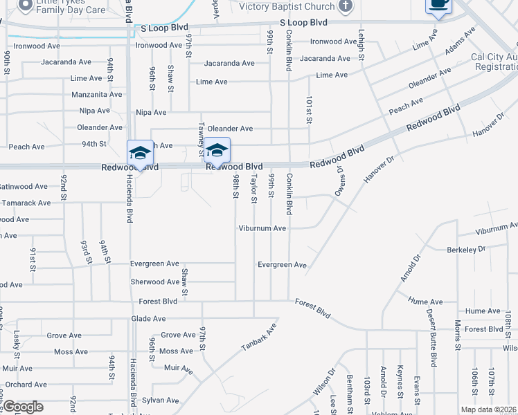 map of restaurants, bars, coffee shops, grocery stores, and more near in California City