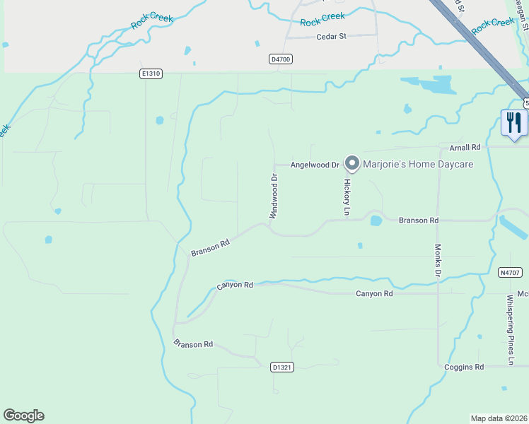 map of restaurants, bars, coffee shops, grocery stores, and more near 28495 Windwood Drive in Poteau