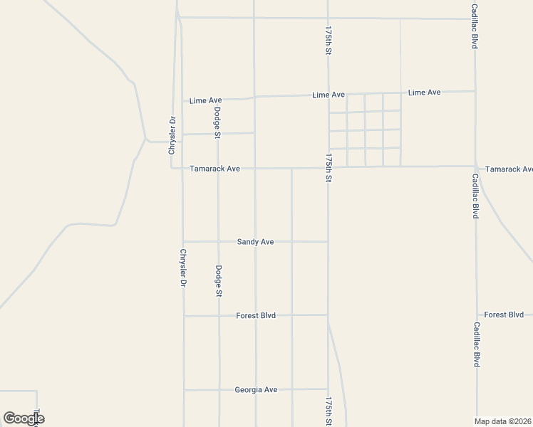 map of restaurants, bars, coffee shops, grocery stores, and more near Tamarack Avenue in Kern County