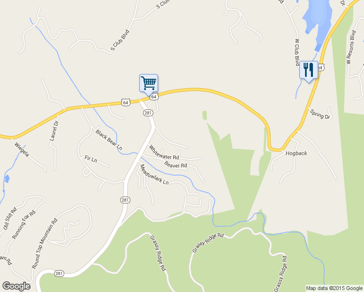 map of restaurants, bars, coffee shops, grocery stores, and more near 49 Tiger Path in Sapphire