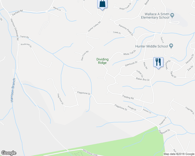 map of restaurants, bars, coffee shops, grocery stores, and more near 9500 Vernon Hill Drive in Ooltewah