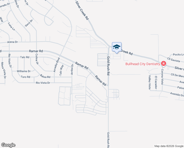 map of restaurants, bars, coffee shops, grocery stores, and more near 631 Saipan Circle in Bullhead City
