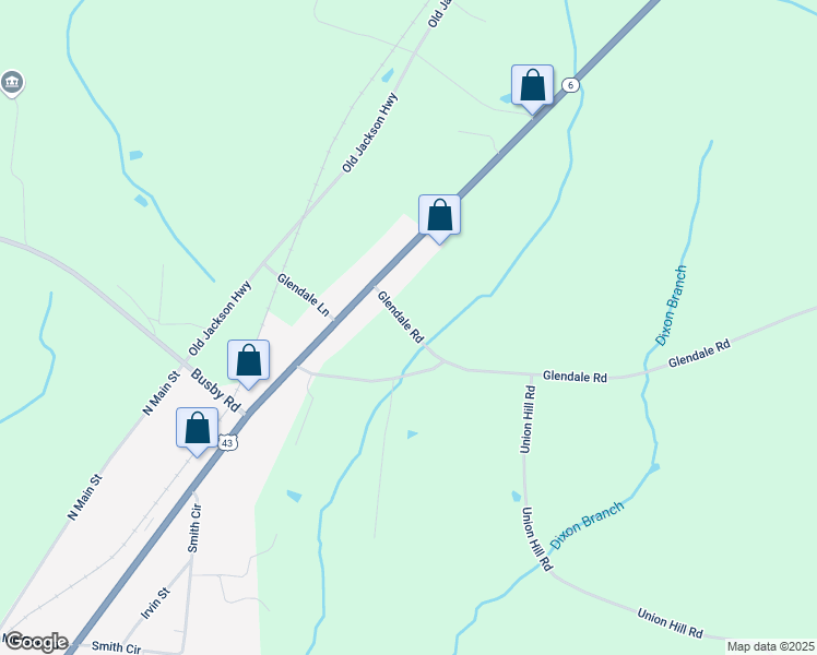 map of restaurants, bars, coffee shops, grocery stores, and more near 19 Glendale Road in Loretto