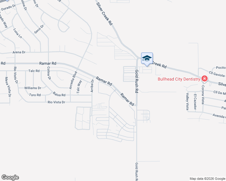map of restaurants, bars, coffee shops, grocery stores, and more near 2000 Ramar Road in Bullhead City