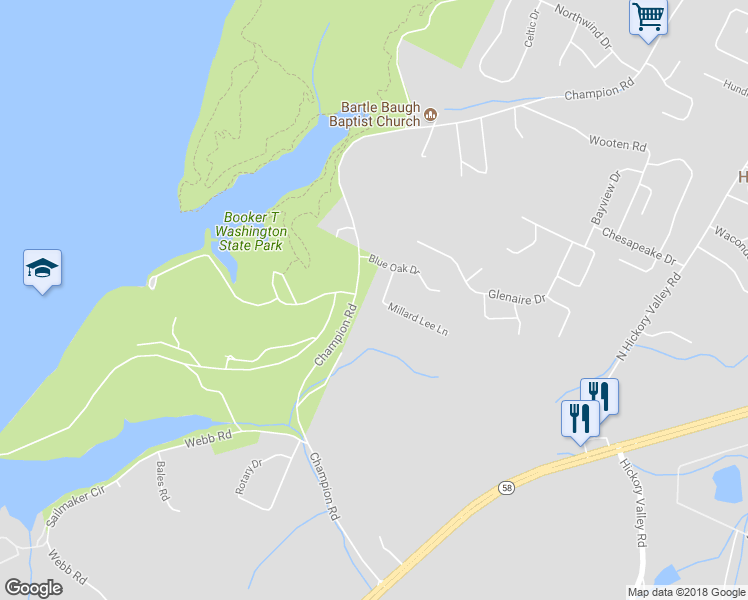 map of restaurants, bars, coffee shops, grocery stores, and more near 8718 Millard Lee Lane in Chattanooga