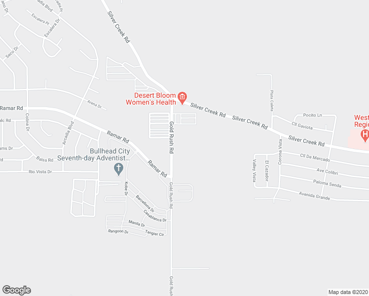map of restaurants, bars, coffee shops, grocery stores, and more near 1646 Gold Rush Road in Bullhead City