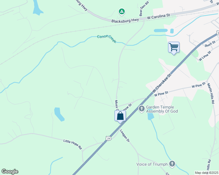 map of restaurants, bars, coffee shops, grocery stores, and more near 156 Sherrill Drive in Blacksburg