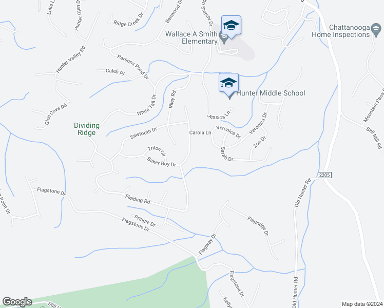 map of restaurants, bars, coffee shops, grocery stores, and more near 10142 Baker Boy Drive in Ooltewah