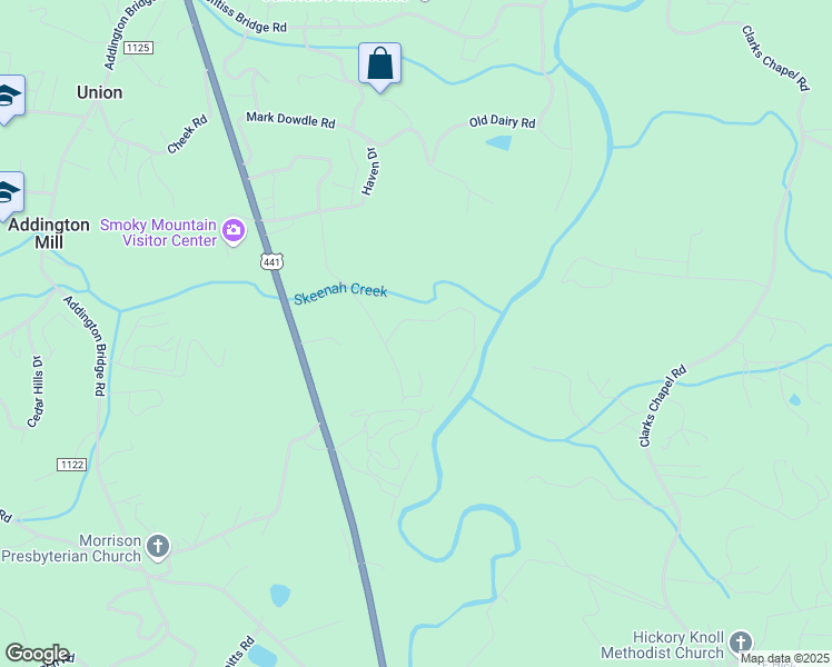 map of restaurants, bars, coffee shops, grocery stores, and more near 87 Sam McClure Road in Franklin