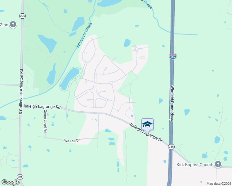 map of restaurants, bars, coffee shops, grocery stores, and more near 536 Rocky Joe Drive in Collierville