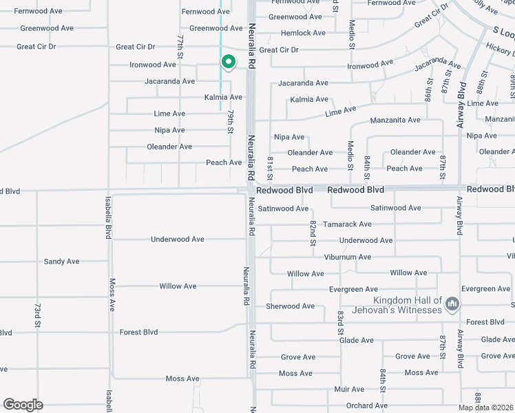 map of restaurants, bars, coffee shops, grocery stores, and more near 19924 Neuralia Road in California City