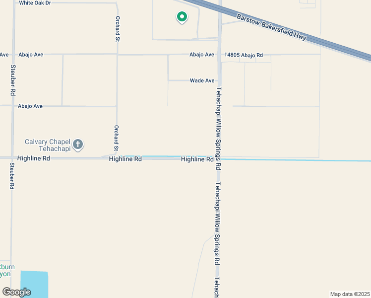map of restaurants, bars, coffee shops, grocery stores, and more near 15100 Highline Road in Tehachapi