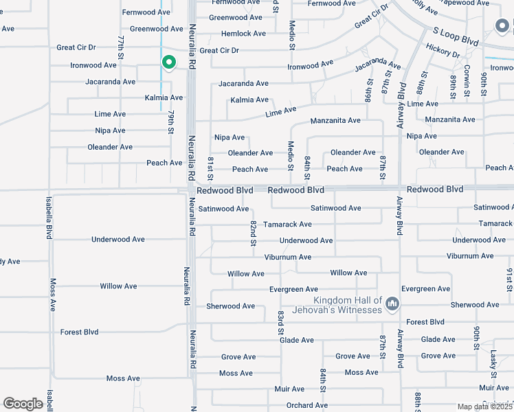map of restaurants, bars, coffee shops, grocery stores, and more near 19936 82nd Street in California City
