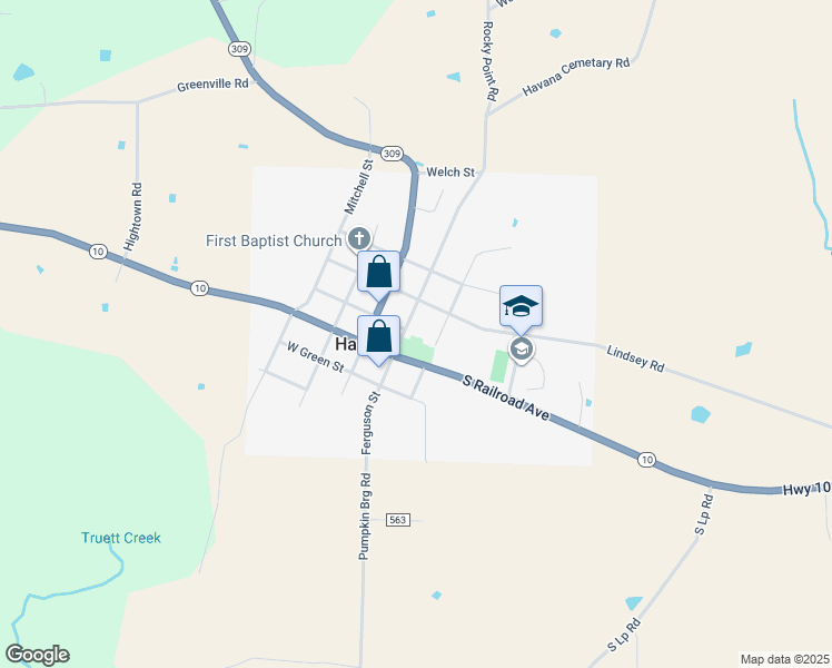 map of restaurants, bars, coffee shops, grocery stores, and more near 116 Ferguson Street in Havana