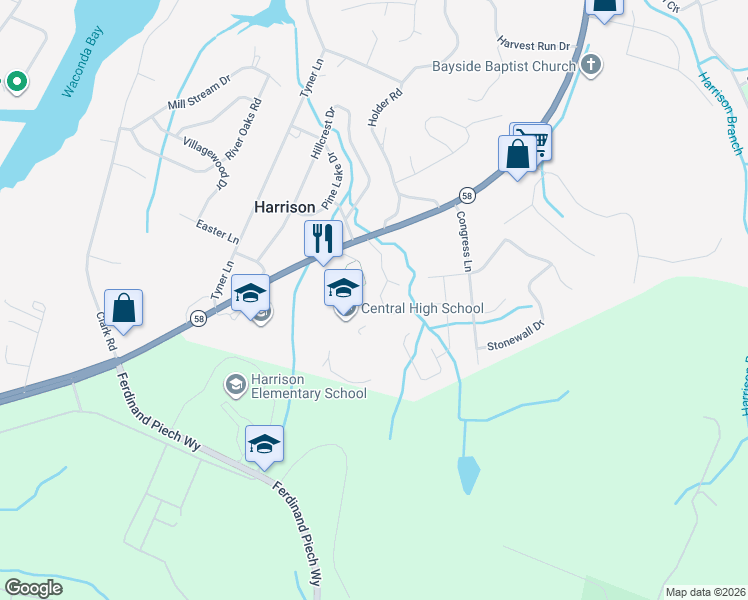 map of restaurants, bars, coffee shops, grocery stores, and more near 5717 Bent Drive in Harrison