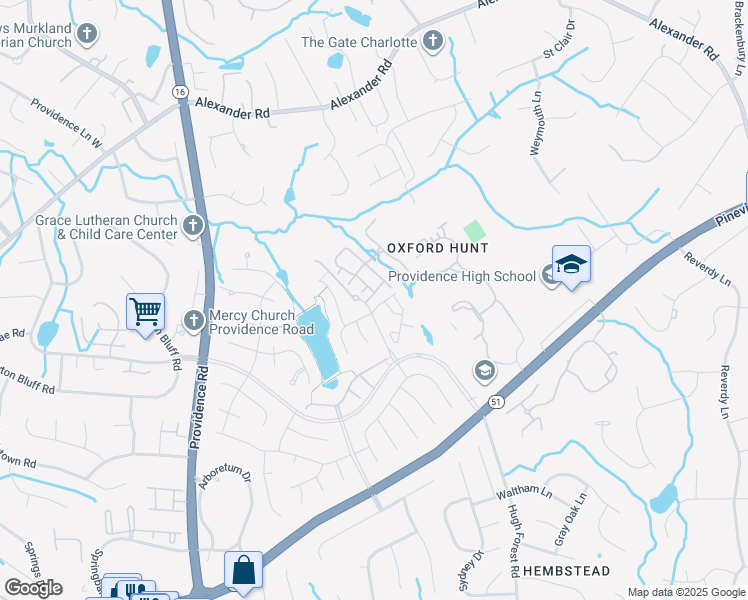 map of restaurants, bars, coffee shops, grocery stores, and more near in Charlotte