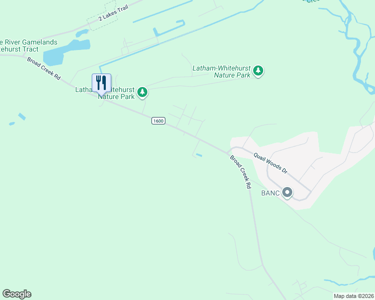 map of restaurants, bars, coffee shops, grocery stores, and more near 1040 Broad Creek Road in New Bern