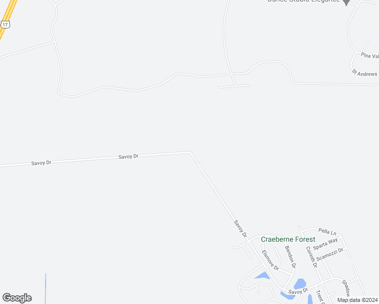 map of restaurants, bars, coffee shops, grocery stores, and more near Savoy Drive in New Bern