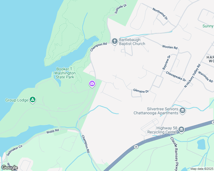 map of restaurants, bars, coffee shops, grocery stores, and more near 5500 Blue Oak Drive in Chattanooga