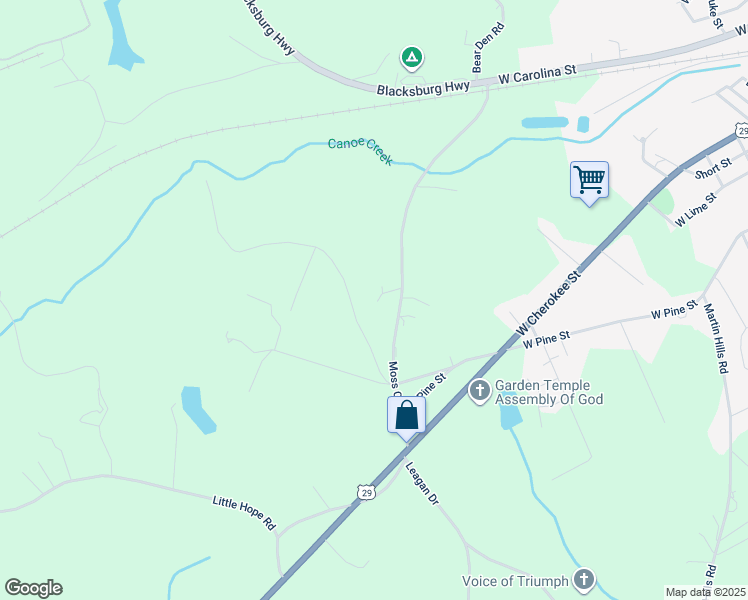 map of restaurants, bars, coffee shops, grocery stores, and more near 156 Sherrill Drive in Blacksburg