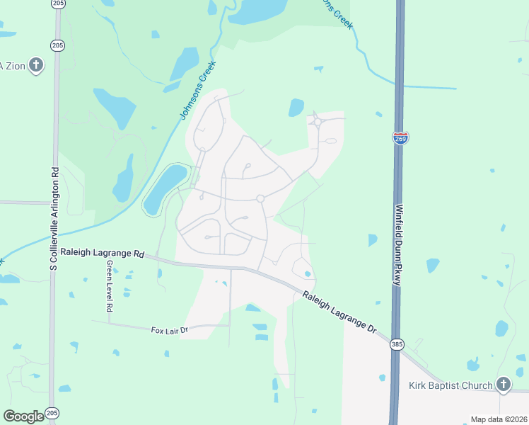 map of restaurants, bars, coffee shops, grocery stores, and more near 520 Rocky Joe Drive in Collierville