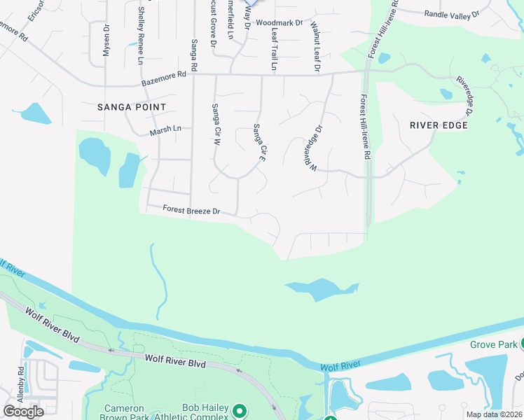 map of restaurants, bars, coffee shops, grocery stores, and more near 8866 Forest Breeze Drive in Shelby County