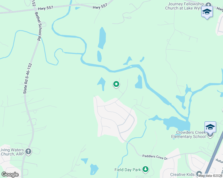 map of restaurants, bars, coffee shops, grocery stores, and more near 420 Bethel School Road in Clover