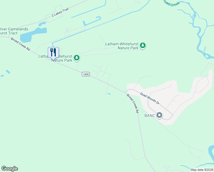 map of restaurants, bars, coffee shops, grocery stores, and more near 1040 Broad Creek Road in New Bern