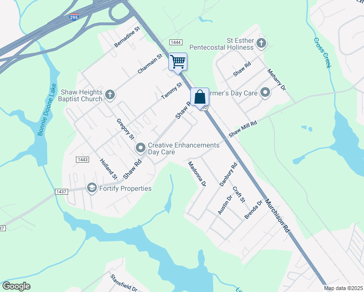 map of restaurants, bars, coffee shops, grocery stores, and more near 1618 Gardenia Avenue in Fayetteville