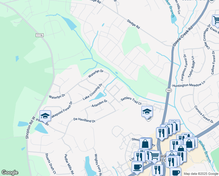 map of restaurants, bars, coffee shops, grocery stores, and more near 11720 Ragan Elizabeth Court in Charlotte