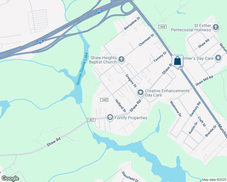 map of restaurants, bars, coffee shops, grocery stores, and more near 1260 Tammy Street in Fayetteville