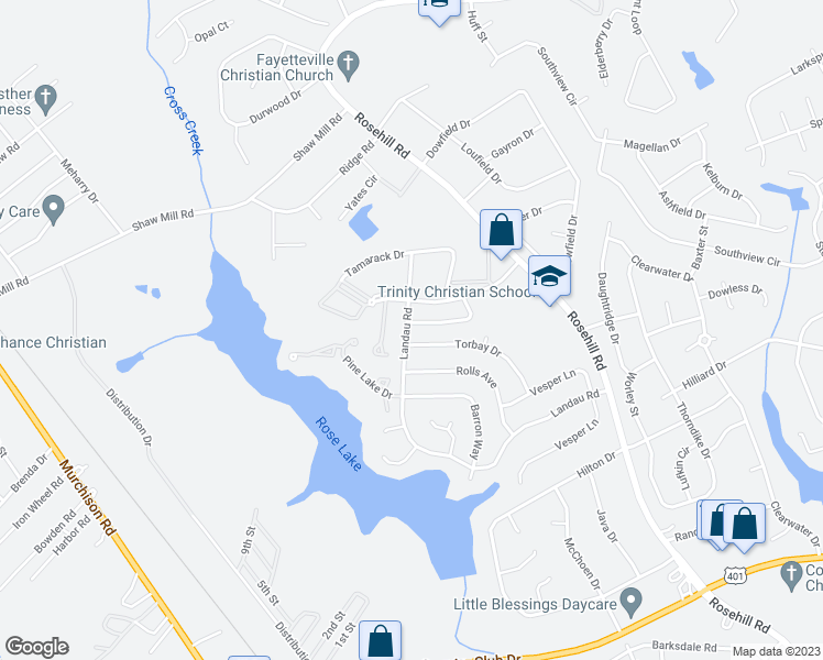 map of restaurants, bars, coffee shops, grocery stores, and more near 1176 Landau Road in Fayetteville