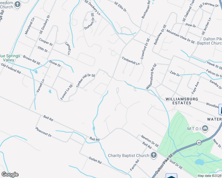 map of restaurants, bars, coffee shops, grocery stores, and more near 171 Bent Oak Trail Southeast in Cleveland