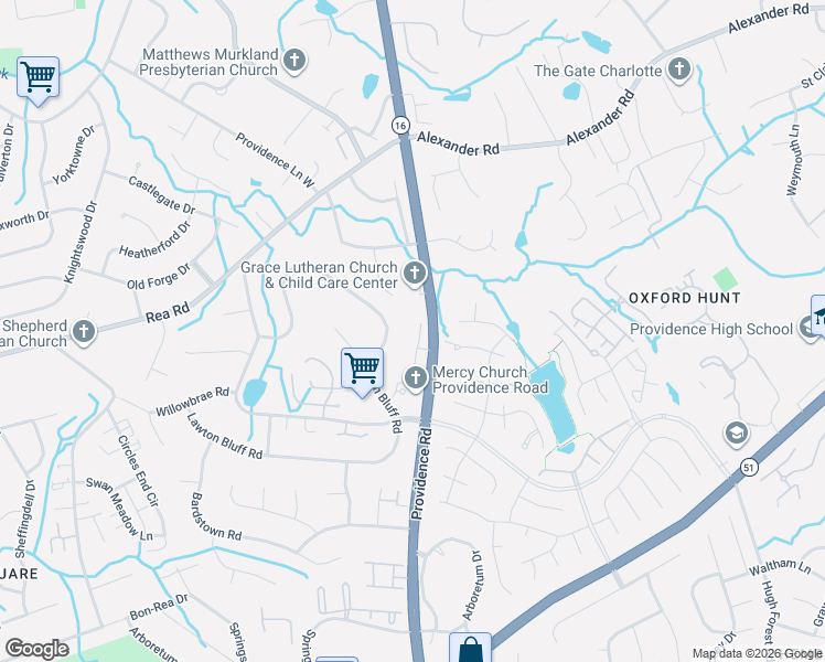 map of restaurants, bars, coffee shops, grocery stores, and more near in Charlotte