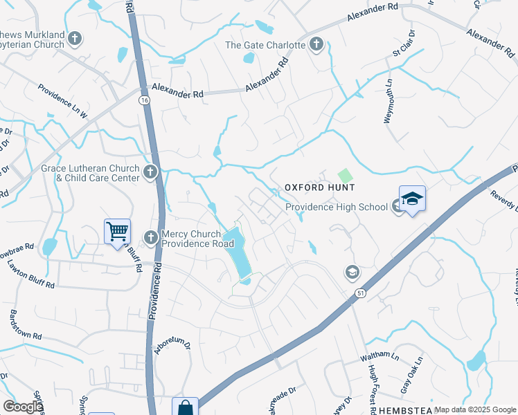map of restaurants, bars, coffee shops, grocery stores, and more near 8217 Gossomer Bay Drive in Charlotte